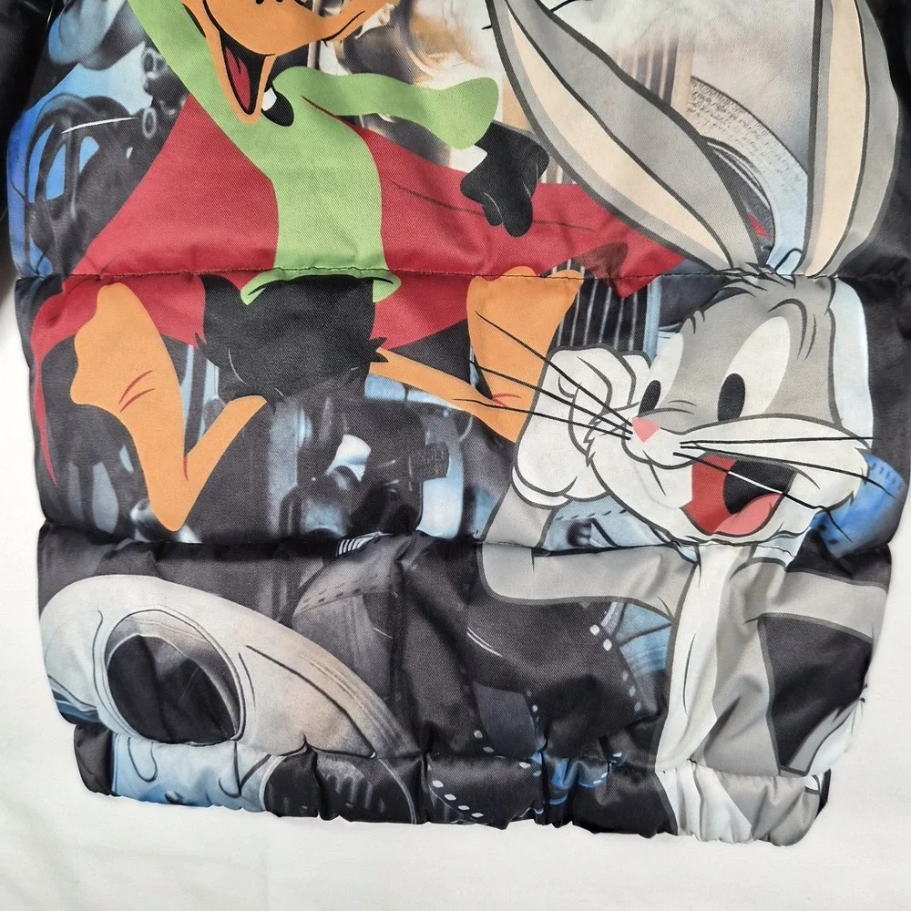 Looney Tunes Members Only Jacket 3T Toddler Puffer‎ Hooded Bugs Bunny Cartoon...